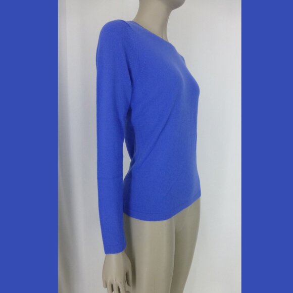 NWT100% Cashmere Pure Collection Crew Neck Blue Sweater (Size US 2) - Picture 3 of 12